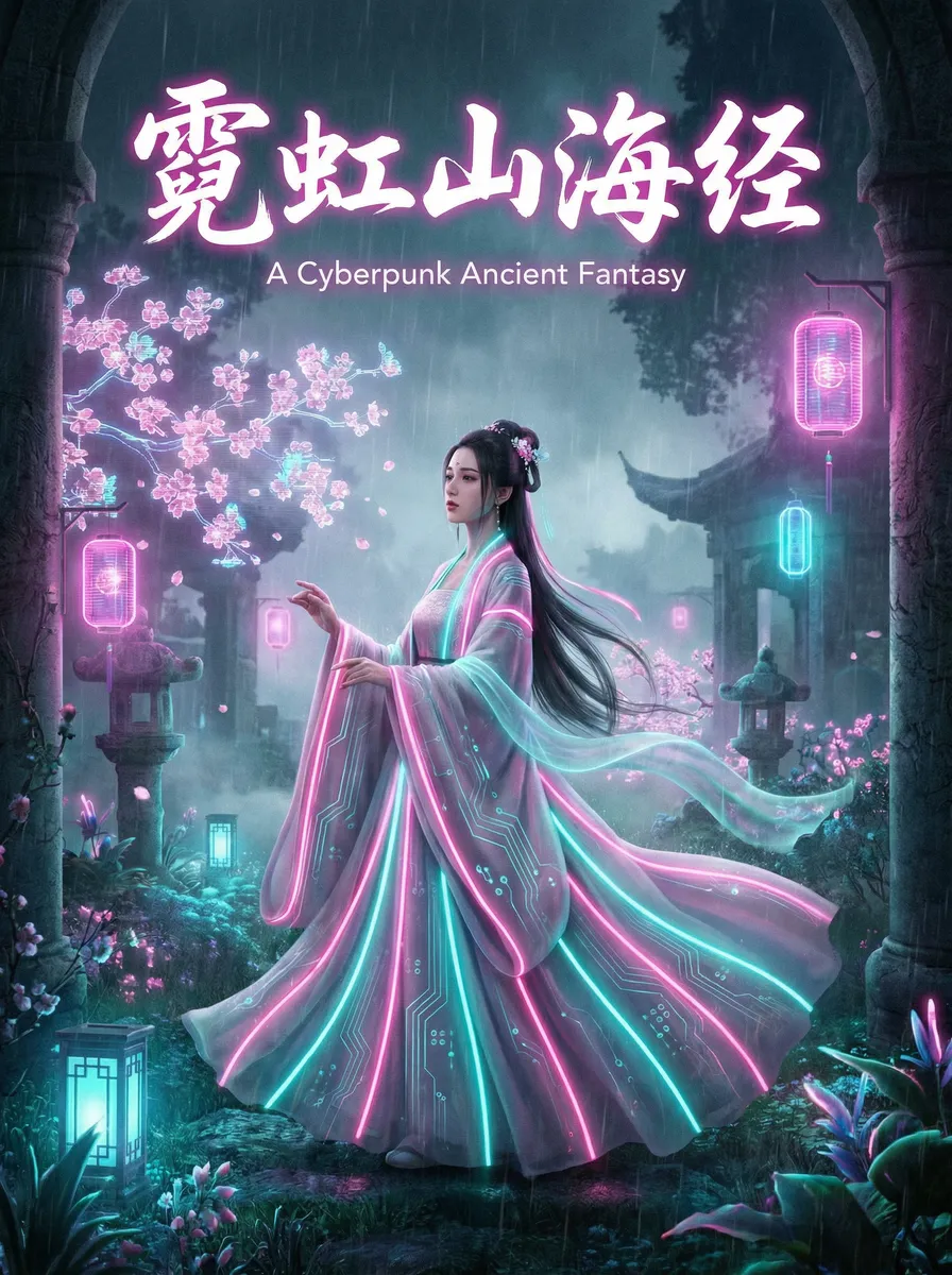 冰冠魔兽 古风奇缘短剧 - 霓虹山海经海报
